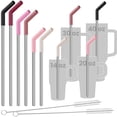 thumbnail image 1 of Tomorotec 6-Pack Stainless Steel Reusable Straw with Silicone Tip 3 Sizes, Metal Drinking Straws Fit for Stanley Quencher Tumblers 40oz, 30oz, 20oz, 14oz, Cleaning Brushes Included (Gradient), 1 of 9
