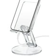 thumbnail image 1 of Tomorotec Adjustable Angle Clear Acrylic Cell Phone Stand for Desk, Foldable Acrylic Phone Holder Cute for Office, Portable Non-Slip Desktop Smartphone Holder, Fit for iPhone Samsung Galaxy (Clear), 1 of 8