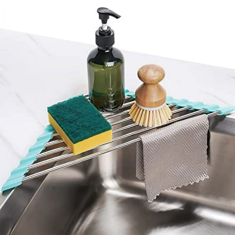 Tomorotec Aqua Triangle Roll-Up Dish Drying Rack for Sink Corner