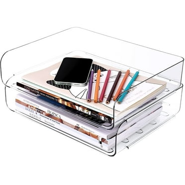 Tomorotec A4 Stackable Desk Letter Tray Set, Document Organizer, Anti ...