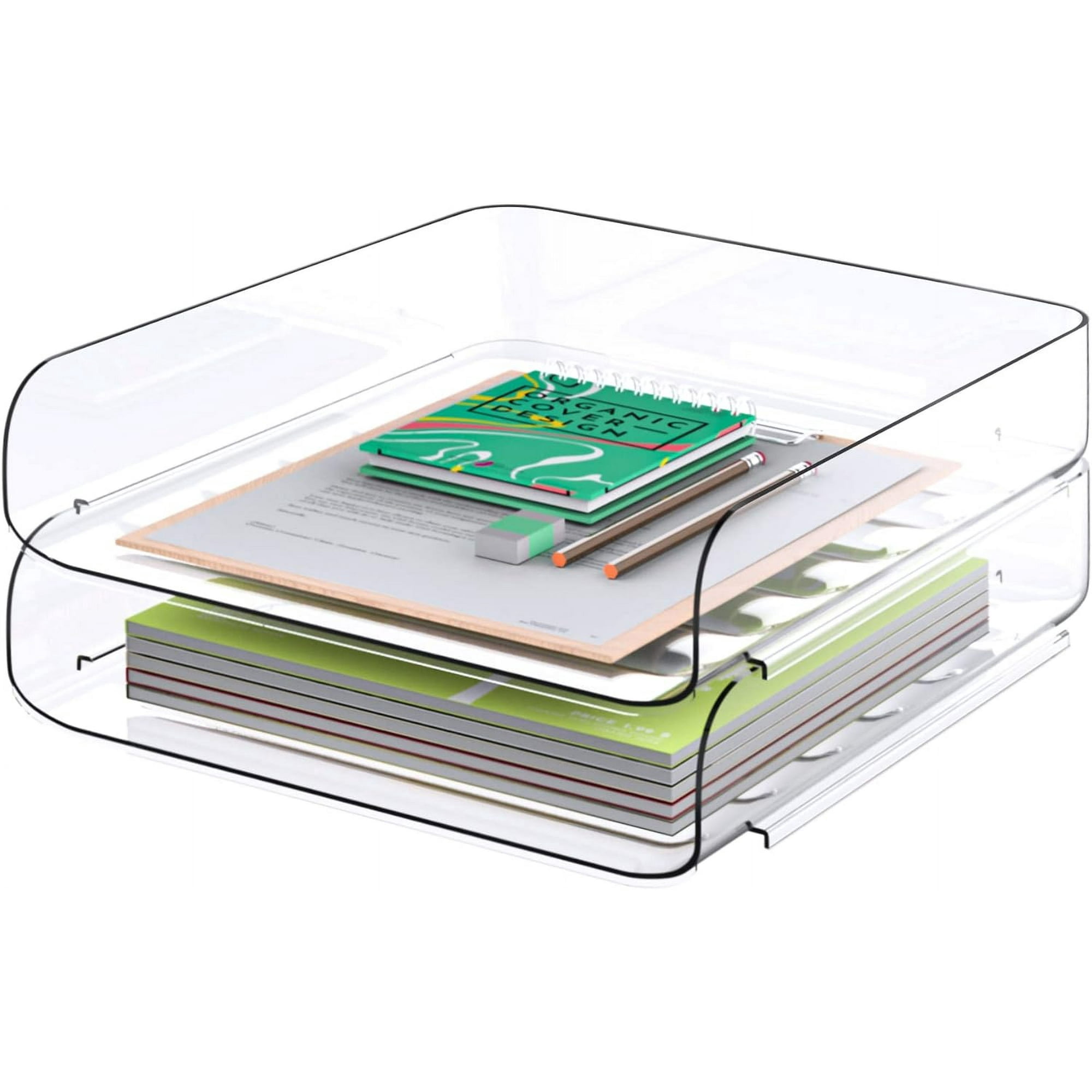 Stackable Document Rack Extension Riser Tomorotec A4 Stackable Desk Letter Tray Set, Office Document Organizer ...