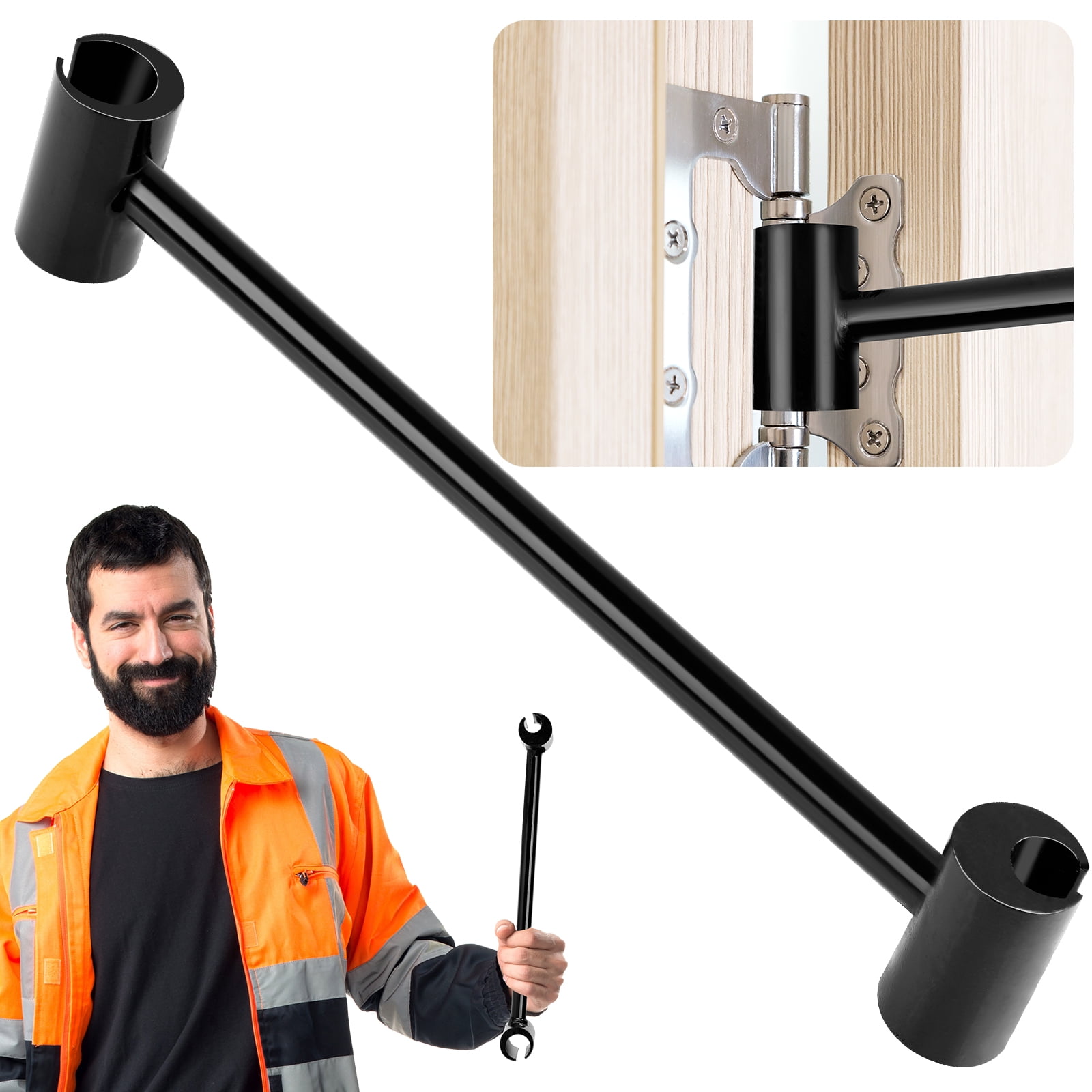 Tomorotec Hinge Adjusting Wrench Dual-Ended 14mm 18mm for Public and Residential Hinged Doors, Durable Steel Construction, Compact Gap Adjusting Tool for DIY Home and Professional Use