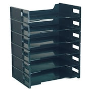 Tomorotec Stackable Letter Tray Set, Black, 6 Count
