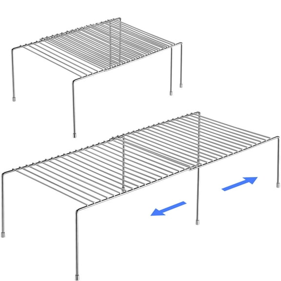 Tomorotec Stainless Steel Expandable Kitchen Storage Organizer Spice Rack Cabinet Organization Shelves Heavy-Duty Rustproof Shelf, Adjustable Durable Rack Space Saving Countertop Drawer Cabinet