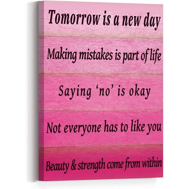 Tomorrow is A New Day Wall Art Frame Canvas, Rustic Positive ...