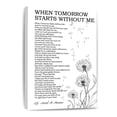 thumbnail image 1 of When Tomorrow Starts Without Me Canvas Wall Art Memorial Poem Print Sympathy Gifts For Loss Of Loved One Bereavement Painting For Home Decor Grief Gift  Unframed 12x18inch(30x45cm), 1 of 8