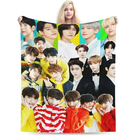 Tomorrow X Together Blanket Soft and Comfortable Warm Fleece Throw Blankets Carpet Rug Decoration Gift for Decor Room Dormitory Picnic Yoga Sofa Camping Travel All Season