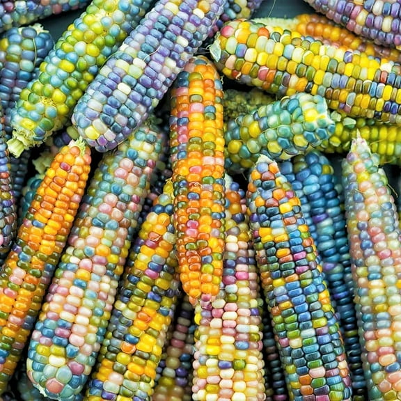 TomorrowSeeds - Glass Gem Ornamental Corn (Organic) Seeds - 40+ Count - For 2025 Planting Multi
