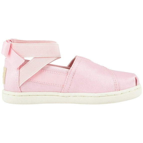 Toms Alpargata Kid's Ankle Strap With Bow On Back Ballerina In Pink Size 7