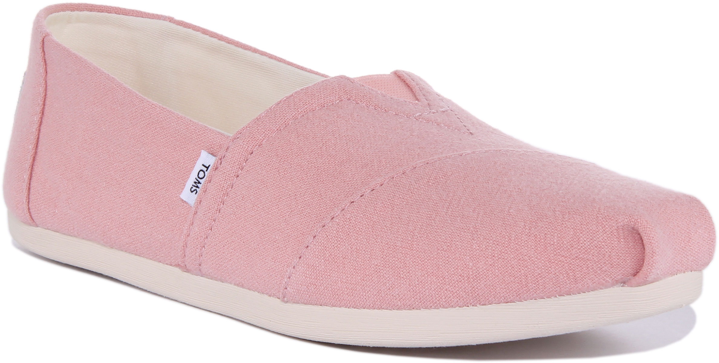 Toms Alpargata Linen Crepe Women s Linen Slip On Trainers In Pink Size 8 Walmart