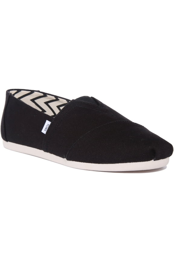 Alpargata Men's Recycled Cotton Canvas Slip On Trainers In Black Size 8.5