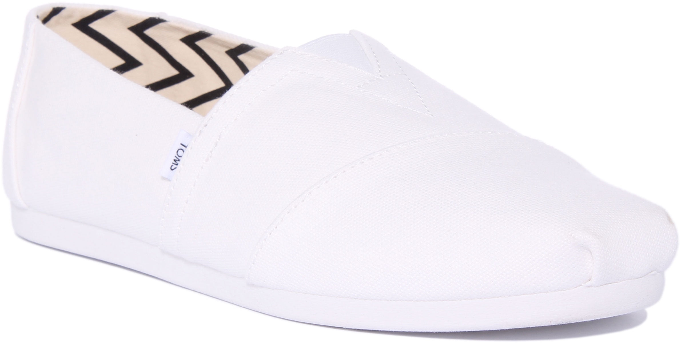 Toms Alpargata Men s Recycled Cotton Canvas Slip On Trainers In White Size 10.5 Walmart