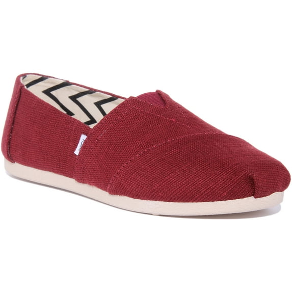 Toms Alpargata Women's Heritage Canvas Slip On Trainers In Cherry Size 6.5