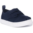 thumbnail image 1 of Toms Cordones Infant's Canvas Slip On Trainers With Double Strap In Blue Size 6, 1 of 6