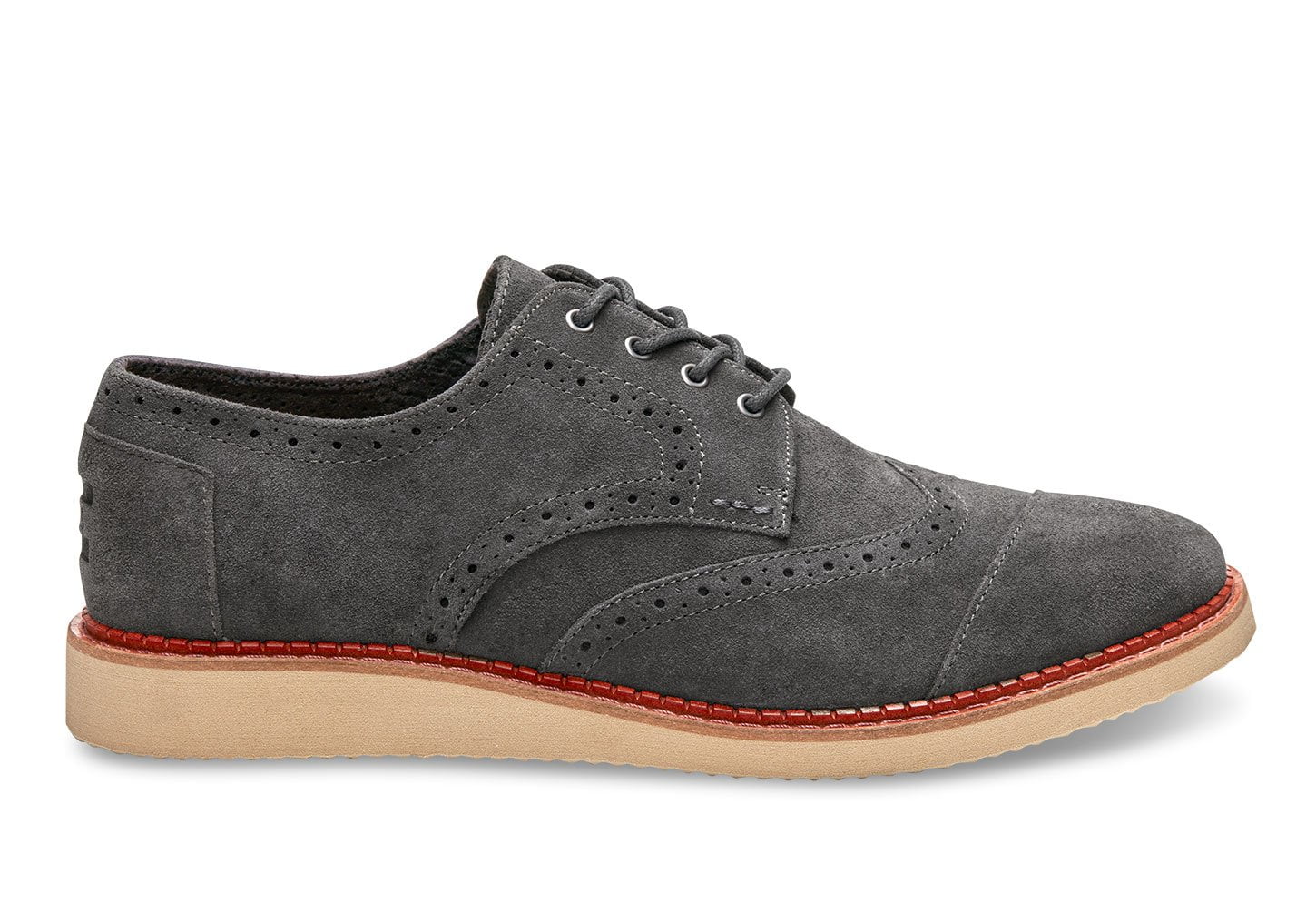 Toms Gray Suede Mens Brogue Oxford Style Shoe - Walmart.com