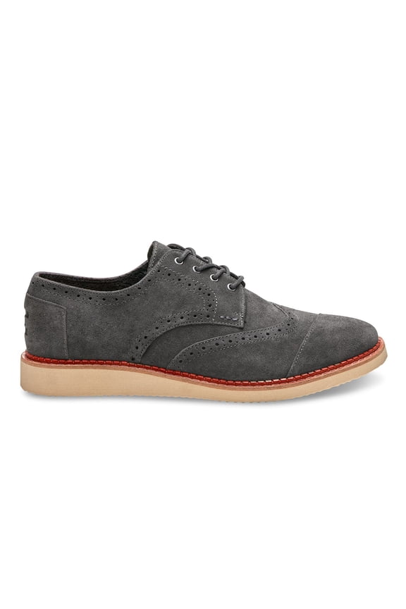 Gray Suede Mens Brogue Oxford Style Shoe