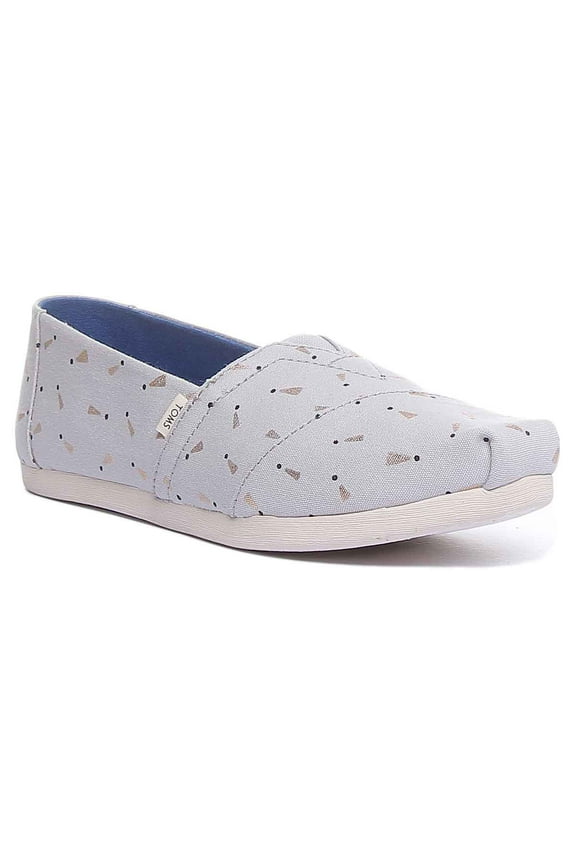 Grey Exclamation Dot Print Women's Classic Slip On Size 5.5