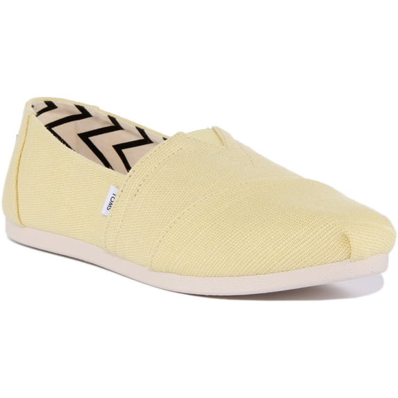 Toms Heritage Alpargata Women's Canvas Slip On Trainers In Yellow Size 5