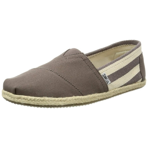 Toms Men's Classic Canvas Dark Grey Stripe Ankle-High Flat Shoe - 8M