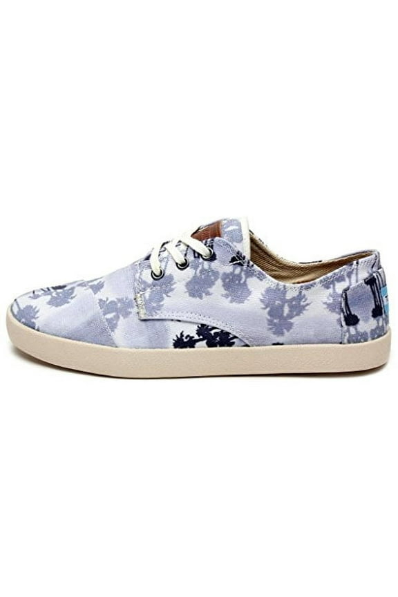Toms Mens Paseos Blue Palm Trees Classic Lace Up Low Top Rounded Toe Sneakers (blue, 10)