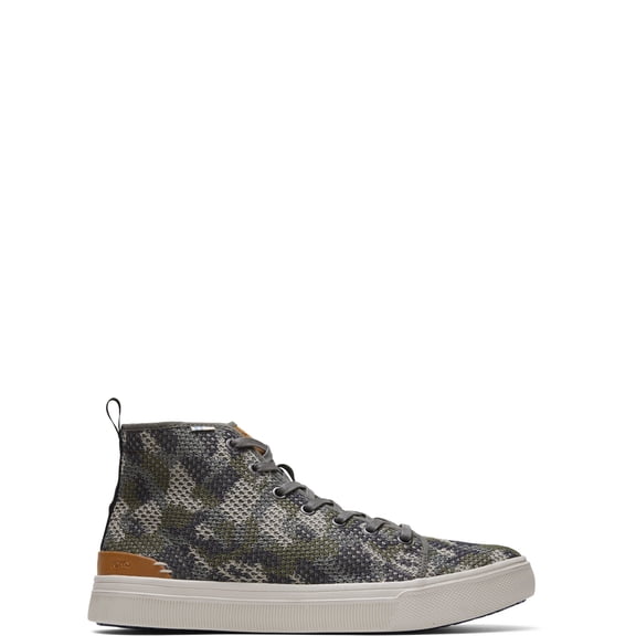 Toms Mens Travel Lite High Top Sneakers Dusty Olive Flecktarn Camo Green 8.5M