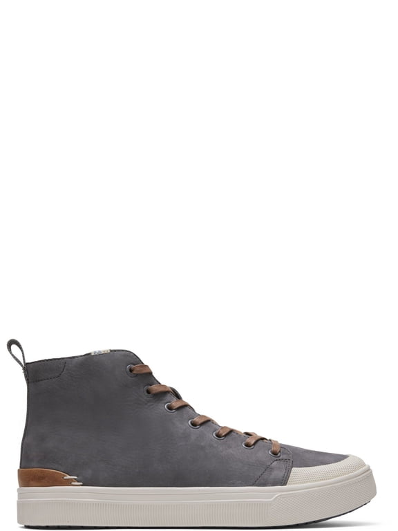 Mens Travel Lite High Top Sneakers Tumbled Nubuck Leather Gunmetal Grey 9.5M