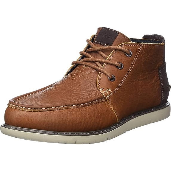 Toms Navi Moc Chukka Dark Brown Slip On Rounded Toe Lace Detailed Ankle Boots (Dark Brown, 7.5)
