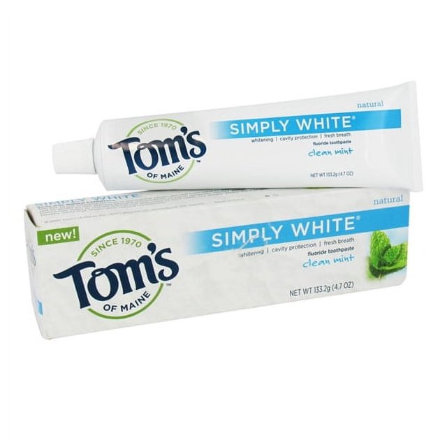 Toms Of Maine Simply White Natural Flouride Toothpaste, Clean Mint 4.