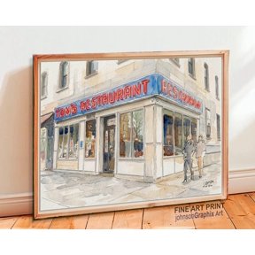 Toms Restaurant Wall Art Print New York Diner Decor Unframed Paper Print