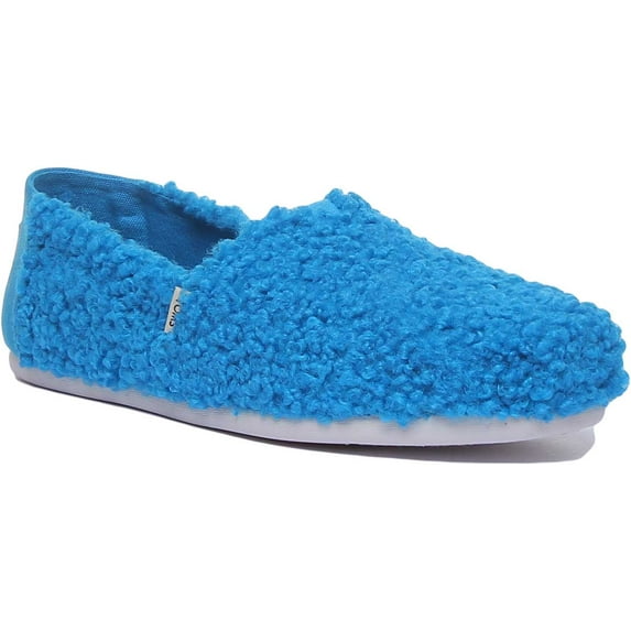 Toms Sesame Street Cookie Monster Women's Classic Faux Shearling Trainers In Blue Size 5