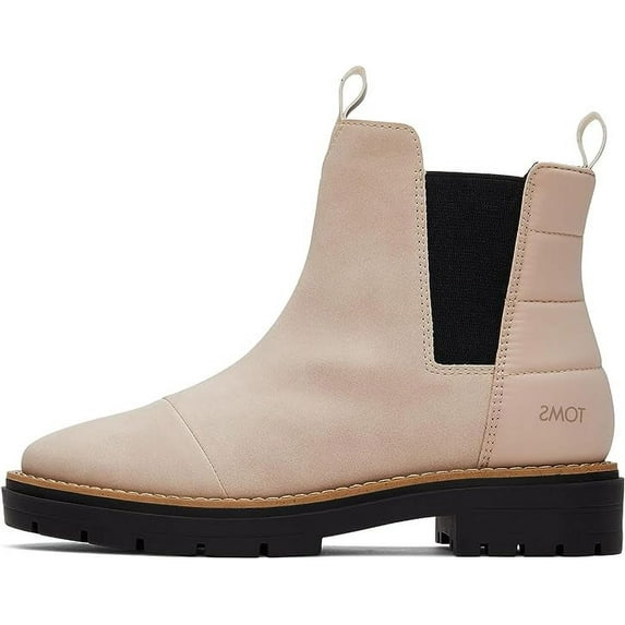 Toms Skylar Sahara Pull On Lugged Sole Block Heel Rounded Toe Ankle Boots (Sahara, 5)