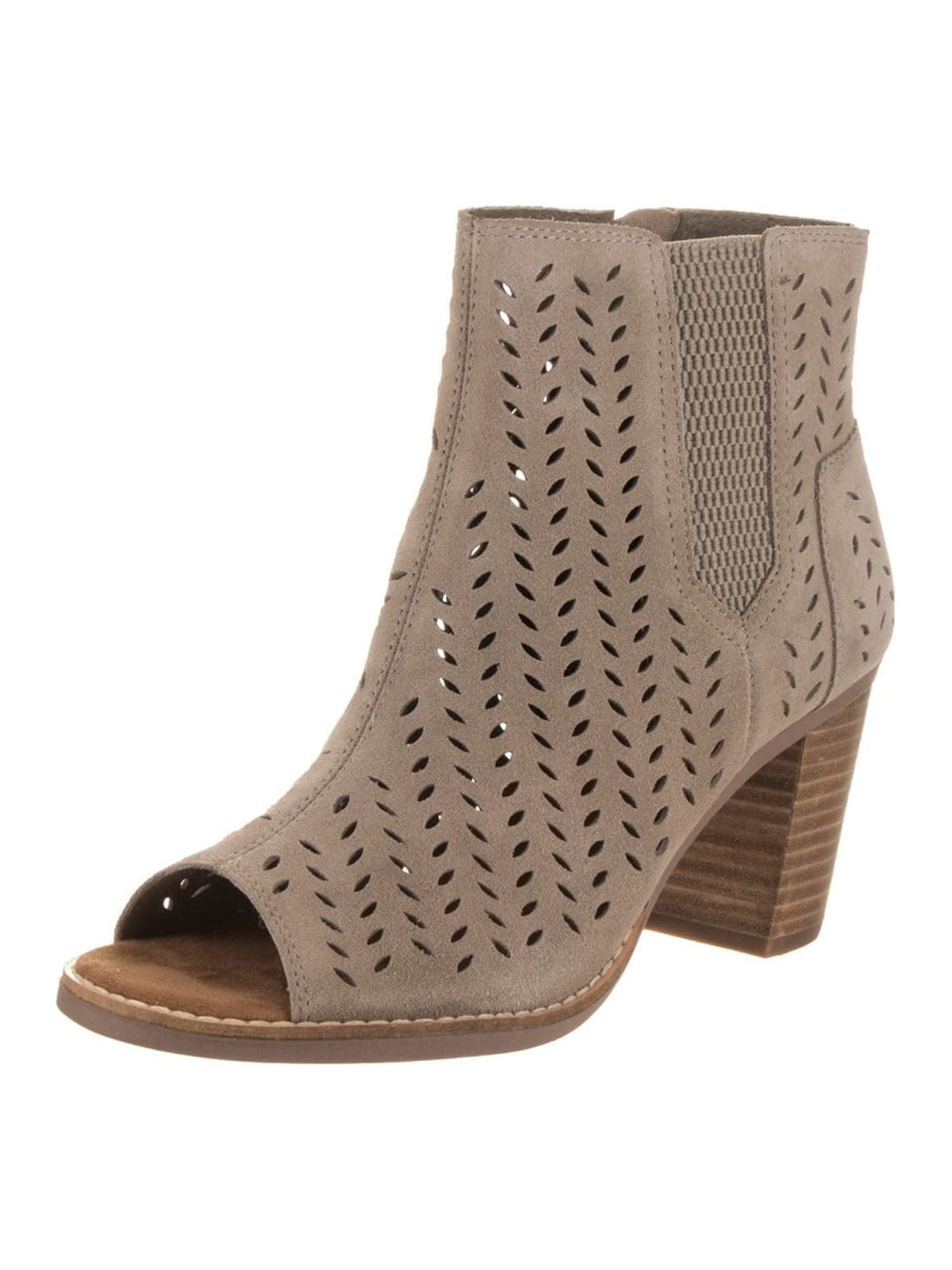 Toms Women Perforated Leaf Majorca Peep Toe Booties