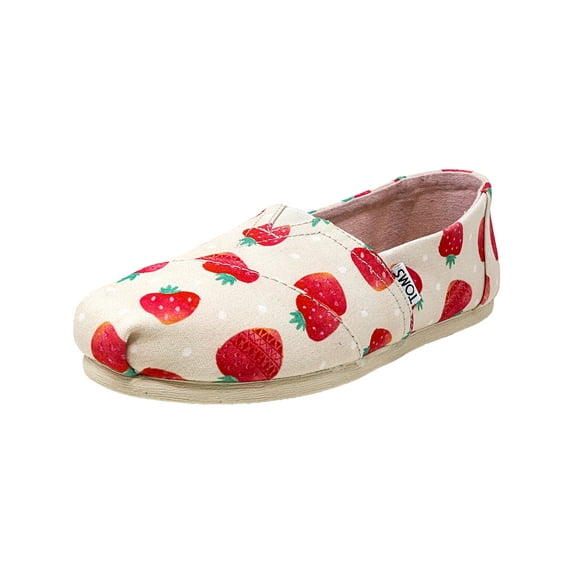 Toms Women's Classic Canvas Birch Strawberries And Cream Ankle-High Flat Shoe - 8M