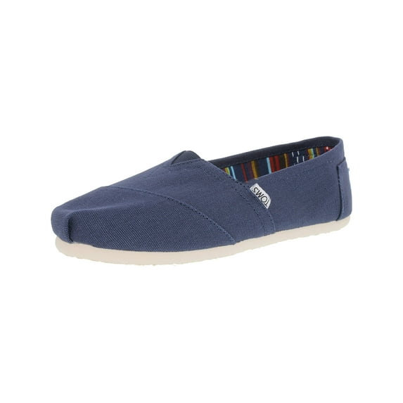 Toms Women's Classic Canvas Navy Ankle-High Slip-On Shoes - 7M