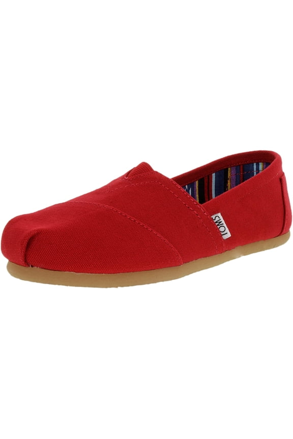 Women's Classic Canvas Red Ankle-High Slip-On Shoes - 9M