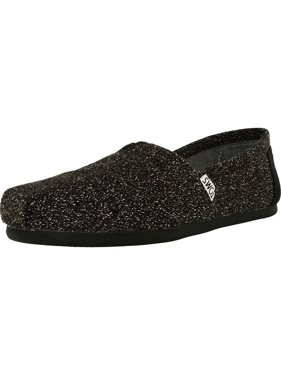 Women's Classic Marl Black Ankle-High Canvas Flat Shoe - 6.5M