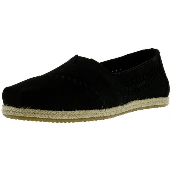 Toms Women's Classic Nubuck Black Woven Panel Ankle-High Flat Shoe - 8M