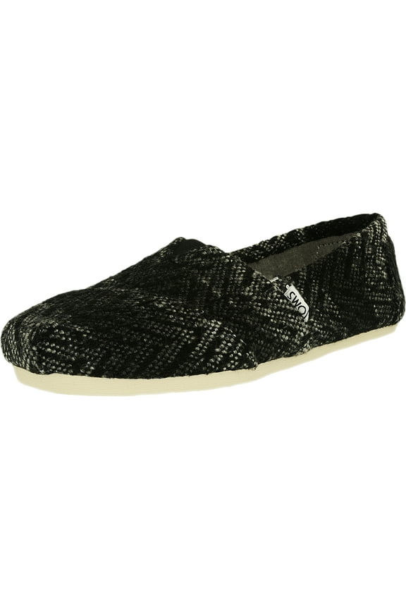 Women's Classic Wool Grey/Black Textured Low Top Flat Shoe - 6M