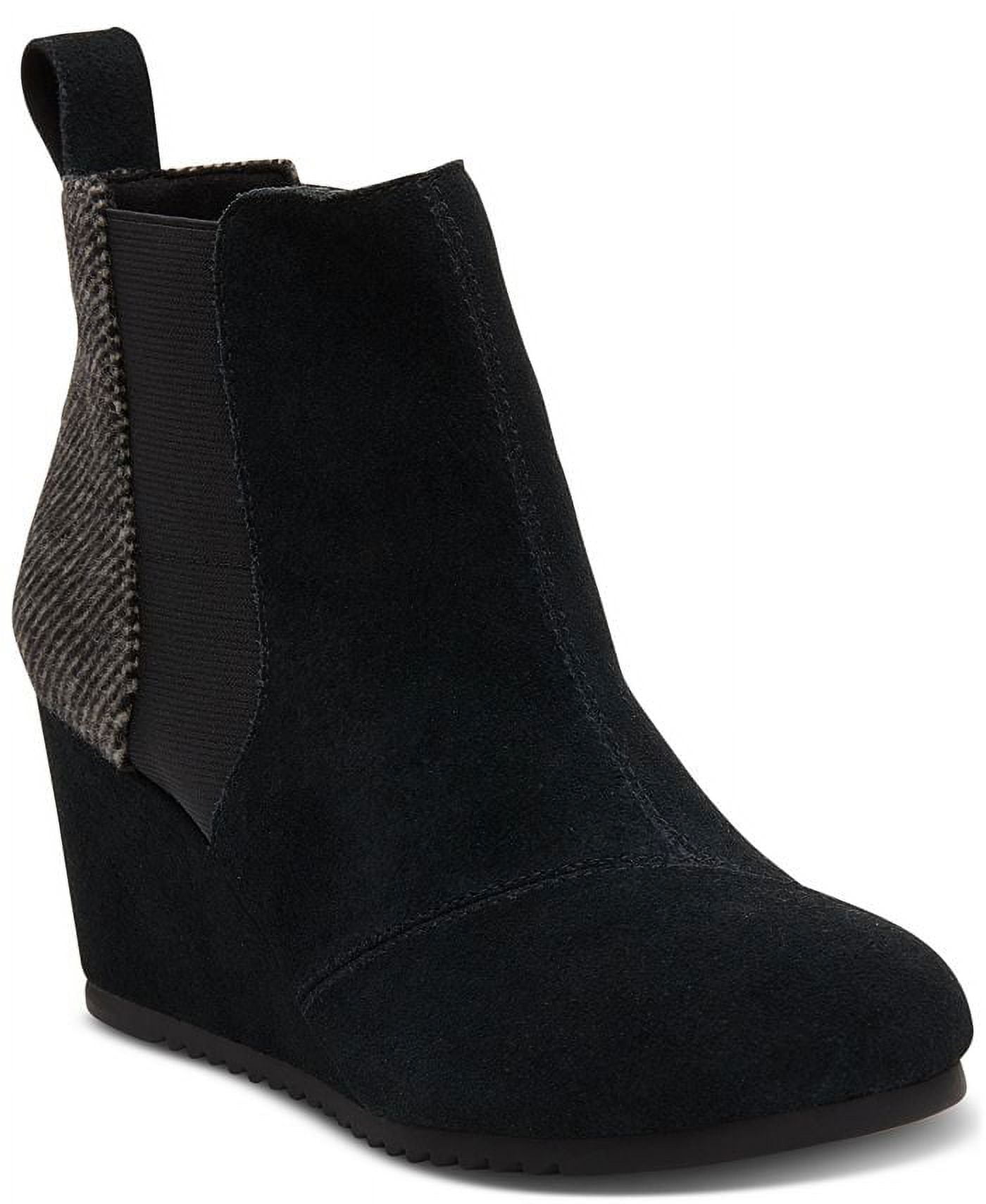 Toms black best sale wedge booties