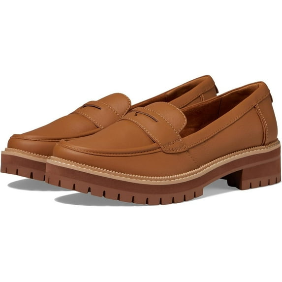 Toms Women's Shoes Cara Casual Leather Slip-on Flat Lug Loafers 10020214