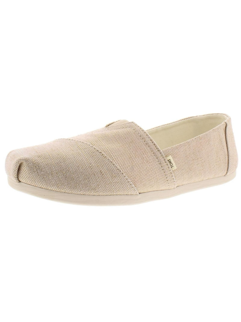 Toms Womens Classic Metallic Slip On Casual Shoes Beige 10