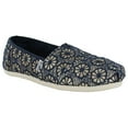 thumbnail image 1 of Toms Womens Crochet Glitter Slip On Alpargata Flat Shoe, Gold Navy, US 5, 1 of 5