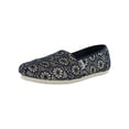 thumbnail image 1 of Toms Womens Crochet Glitter Slip On Alpargata Flat Shoe, Gold Navy, US 6, 1 of 3