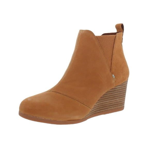Toms Womens Kelsey Faux Suede Stretch Wedge Boots