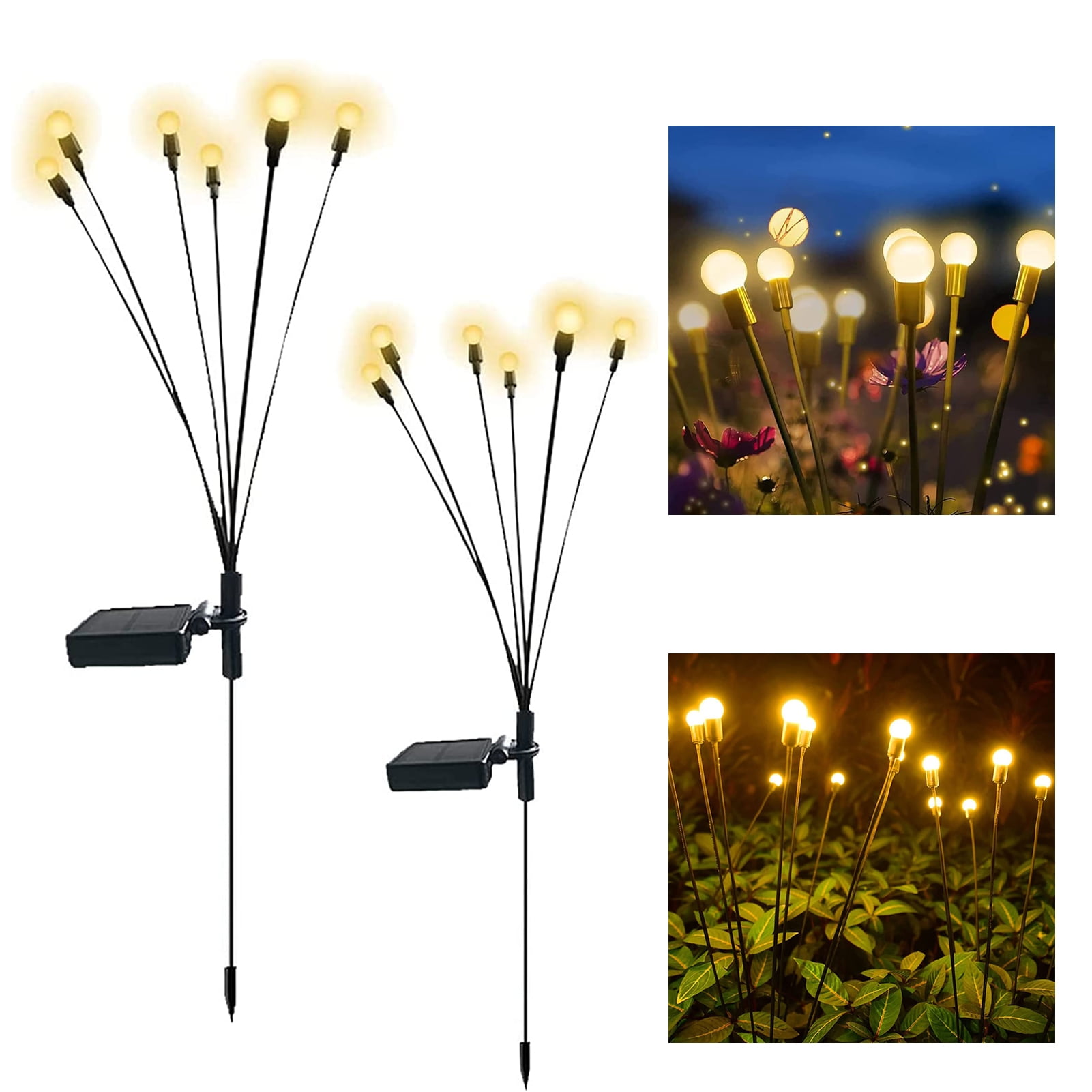 Tomshine 2pcs Outdoor Solar Lights, New Upgraded Solar Firefly Lights