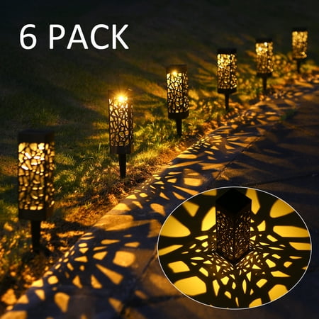 Tomshine DC2V Solar Powered Energy LEDs Lawn Lamp Hollow Pattern Design Lighting Sensor Decorative  (6pcs Warm White)