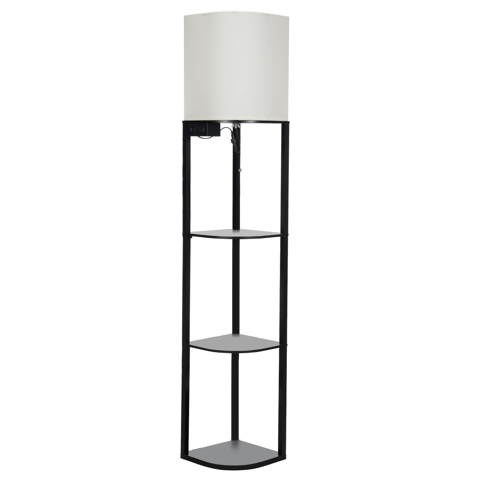 Tomshine Modern Shelf Floor Lamp with 3 tier Storage Rack for Bedroom
