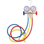 Blusea Refrigerant Manifold Gauge Set Air Conditioning Tools with Hose and Hook for R12 R22 R404A R134A