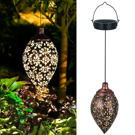 Tomshine Solar Lantern,Hanging Solar Outdoor Retro Metal Warm white for Patio Courtyard Balcony Porch Yard