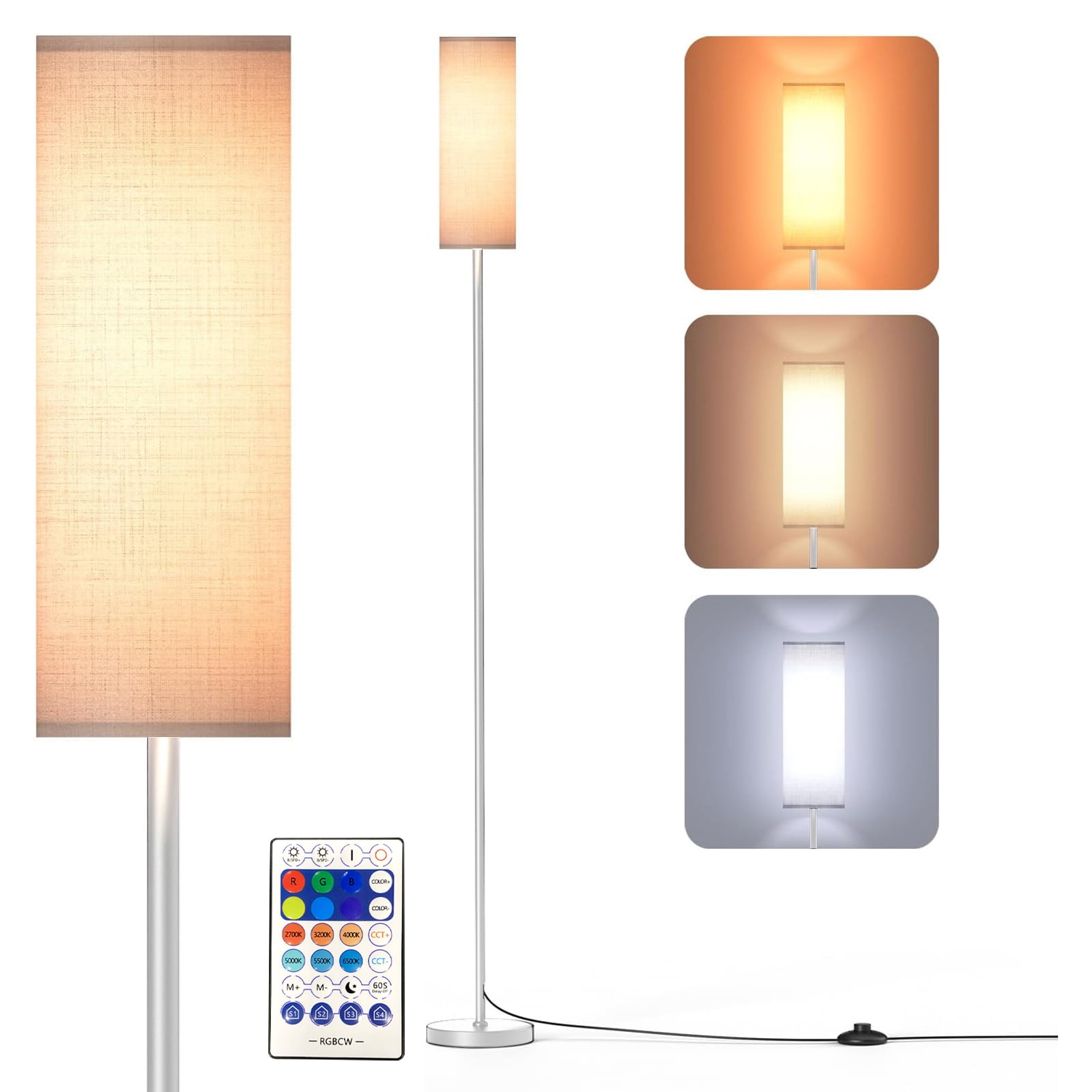 Tomshine Tall Standing Light with +CCT LEDs Bulb, Foot Switch, and